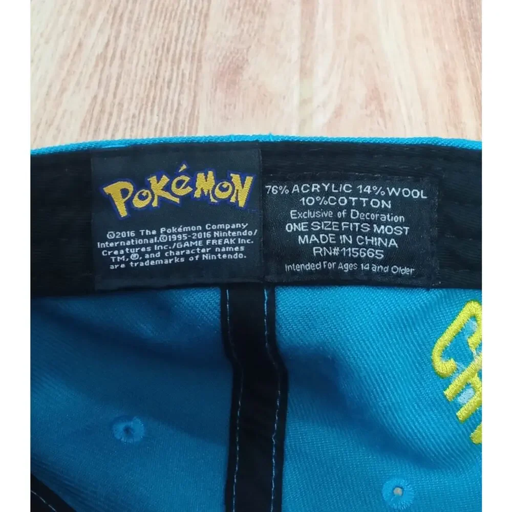 Pokemon Charmander Snapback Hat Youth Cap Blue Turquoise One Size Ajustable